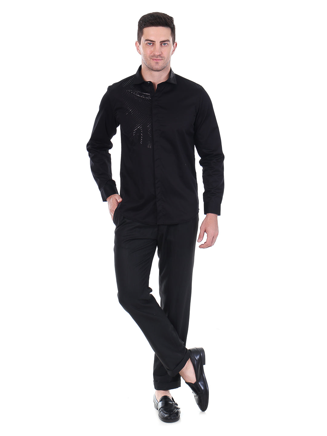 Suturee Craaft – Shimmer Curves club swarovski satin shirt