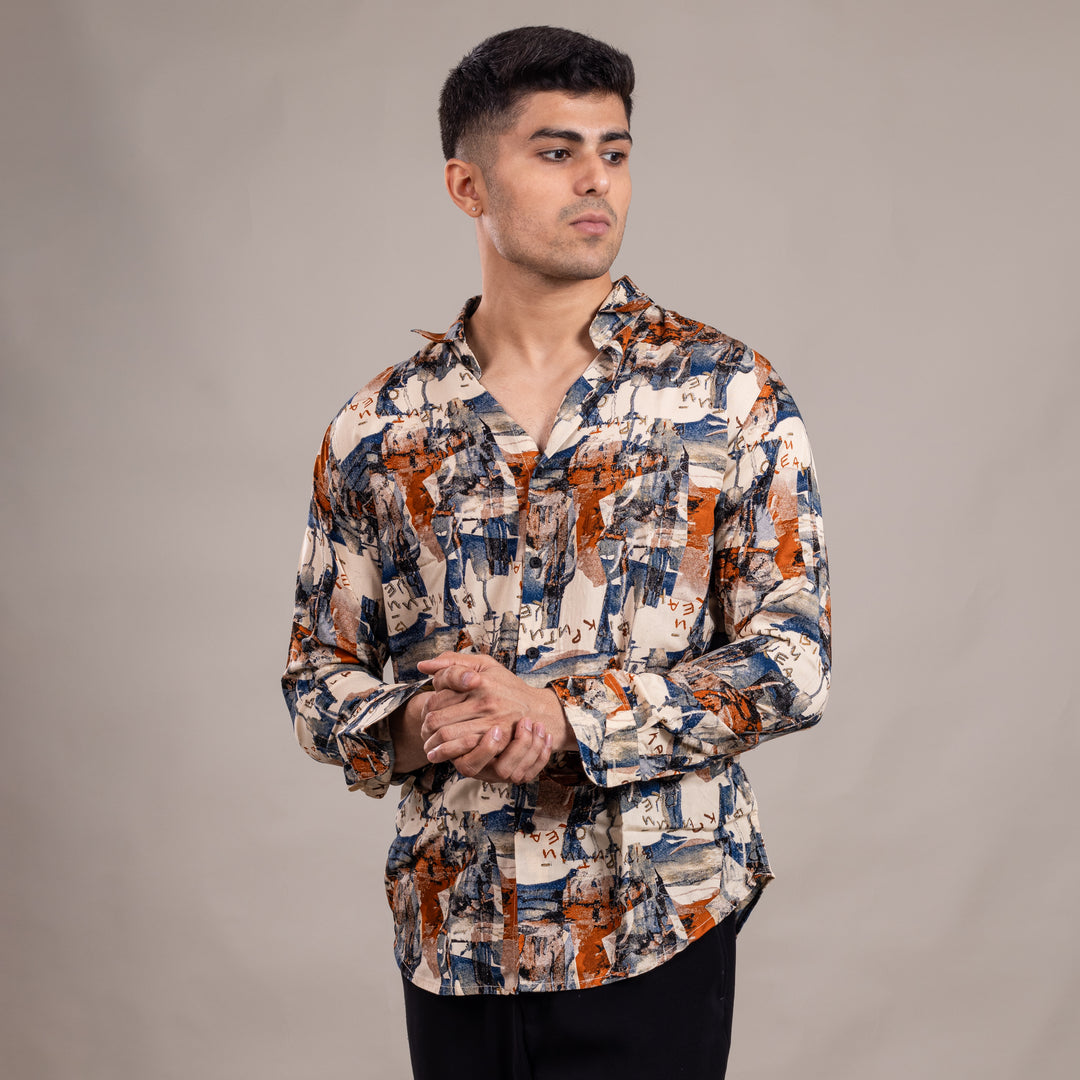 Suturee Craaft Imported Ryon 3D Tribal Brushstorm Shirt