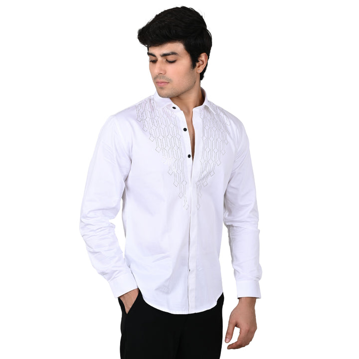 Suturee Craaft Club Swarovaski Dotted Candelabra Pattern Shirt