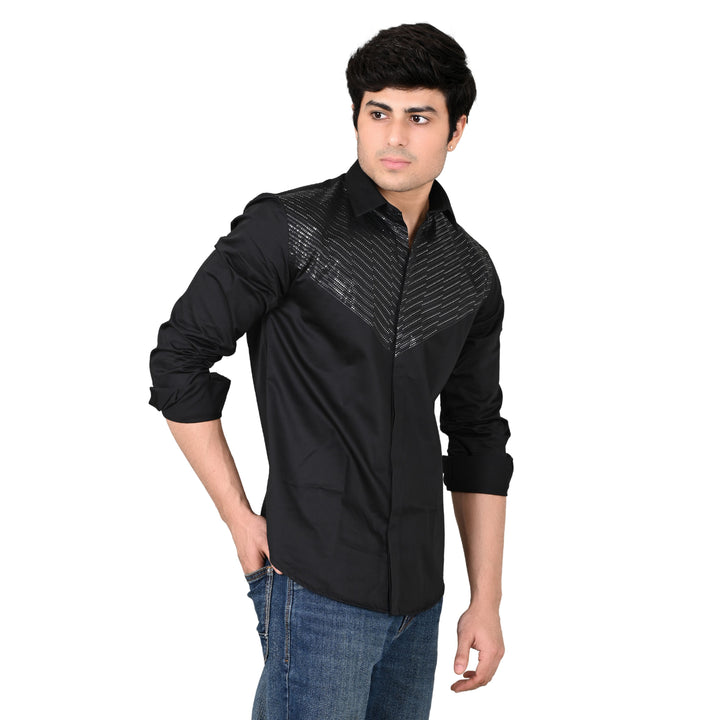 Suturee Craaft Club Swarovaski Doted Multi Waves Shirt