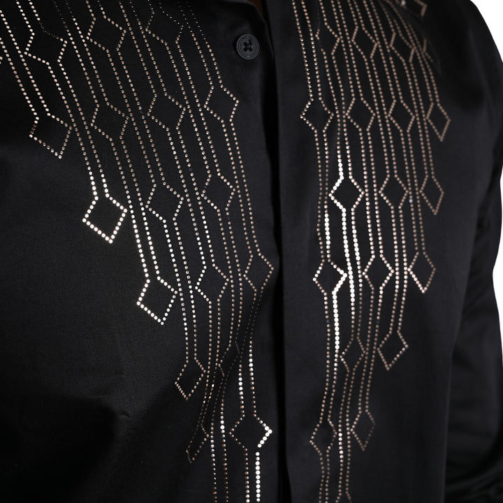 Suturee Craaft Club Swarovaski Dotted Candelabra Pattern Shirt