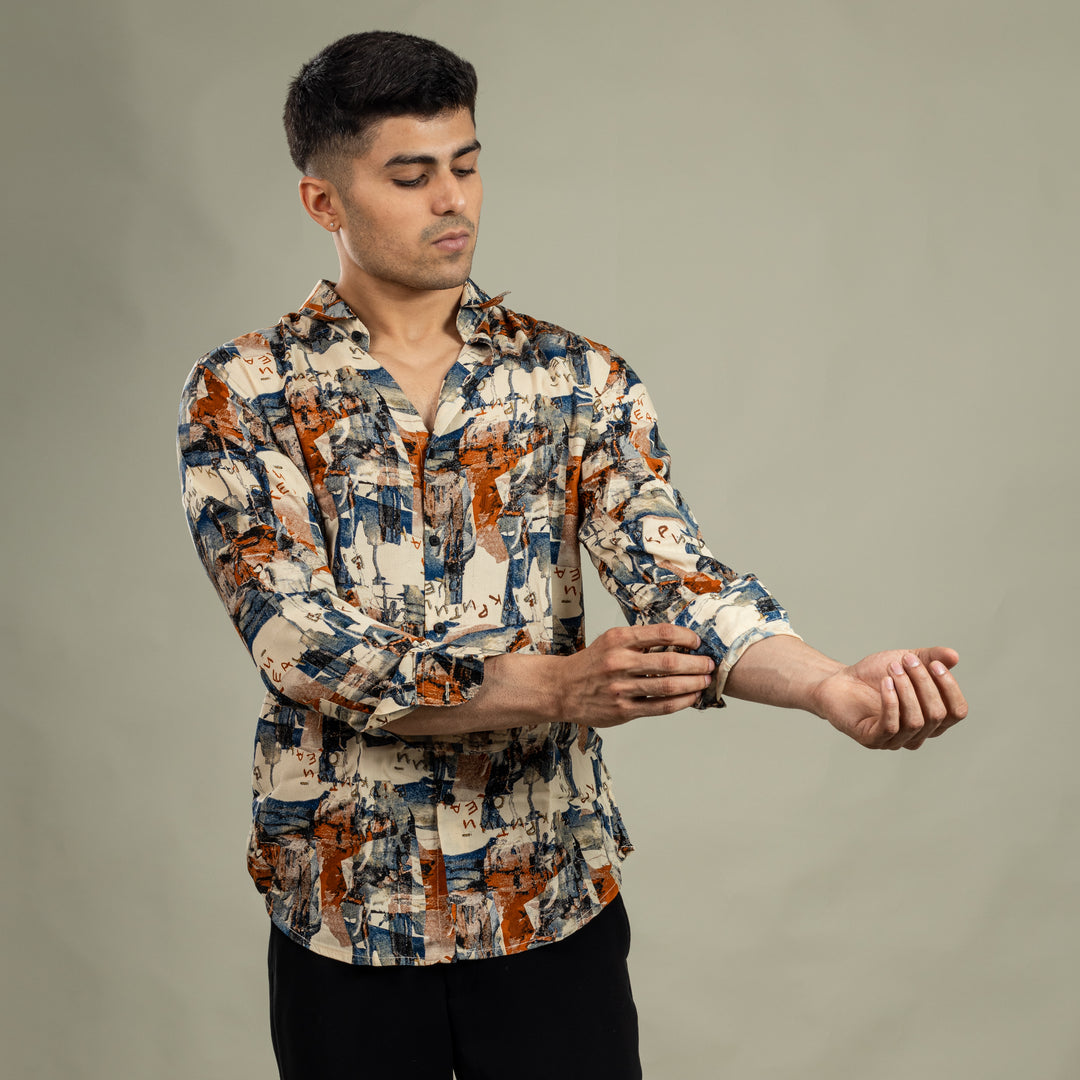 Suturee Craaft Imported Ryon 3D Tribal Brushstorm Shirt