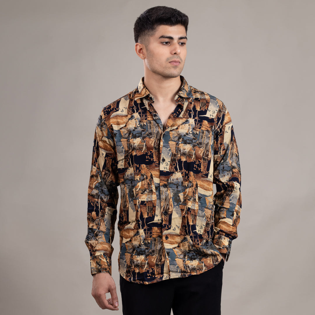 Suturee Craaft Imported Ryon 3D Tribal Brushstorm Shirt