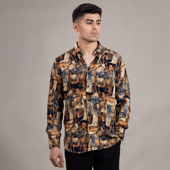 Suturee Craaft Imported Ryon 3D Tribal Brushstorm Shirt