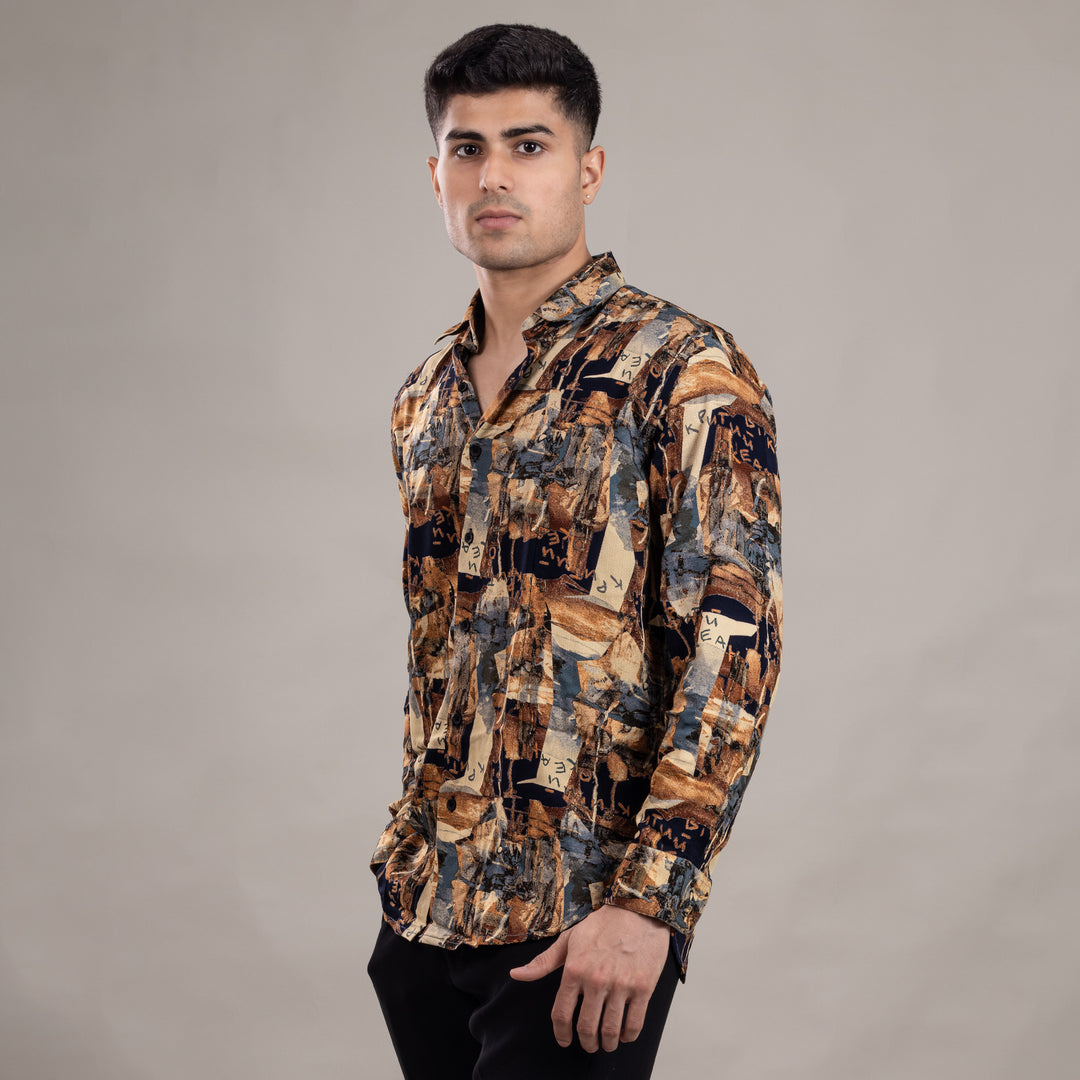 Suturee Craaft Imported Ryon 3D Tribal Brushstorm Shirt