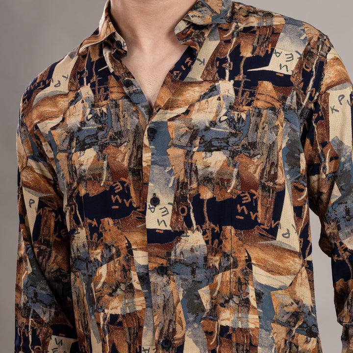 Suturee Craaft Imported Ryon 3D Tribal Brushstorm Shirt
