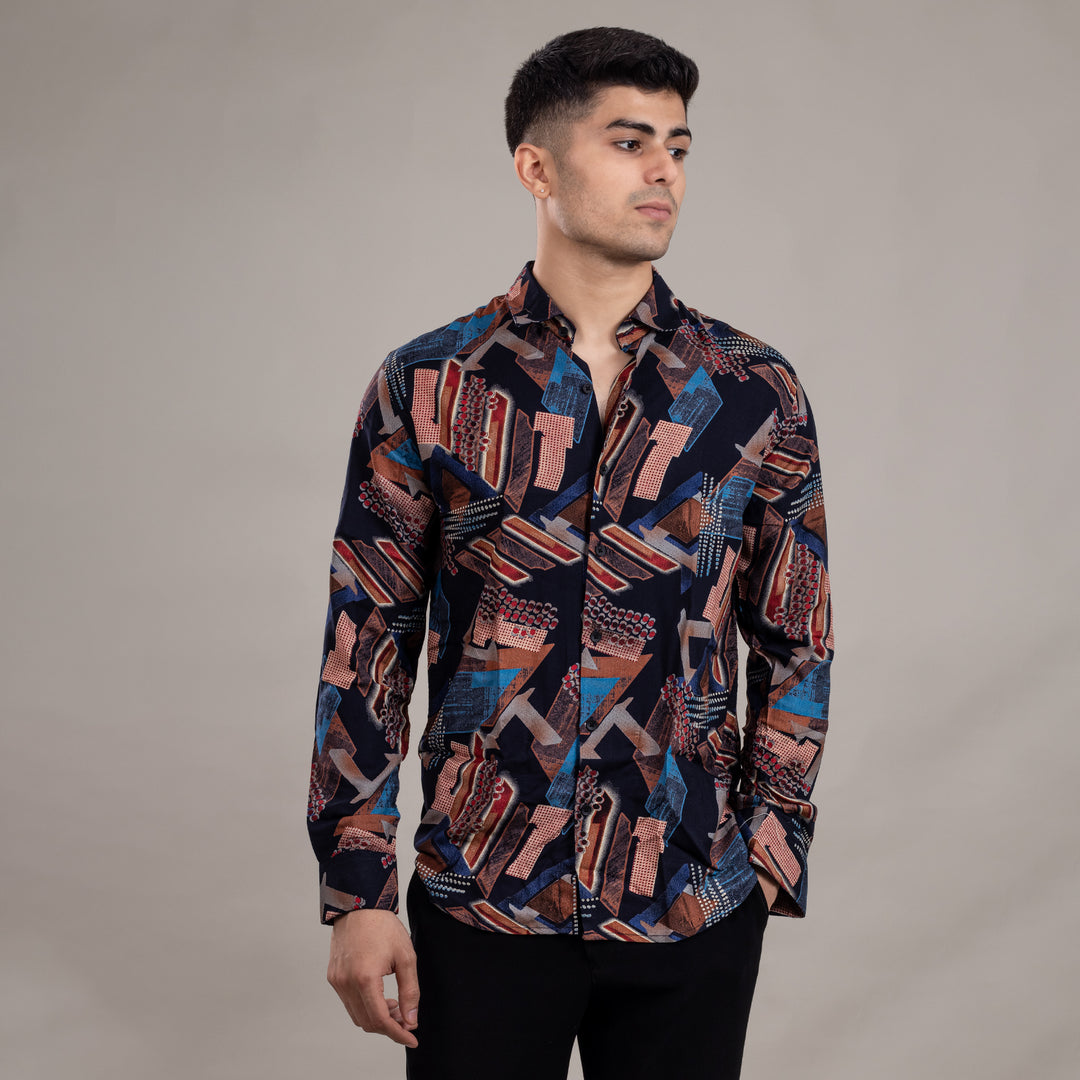 Suturee Craaft Imported Ryon 3D Tribal Brushstorm Shirt