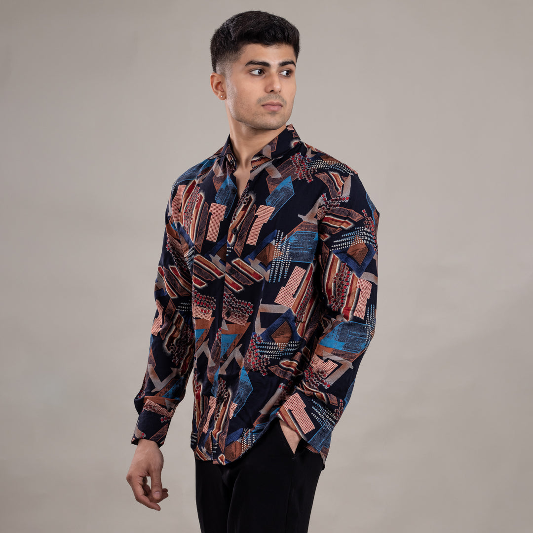Suturee Craaft Imported Ryon 3D Tribal Brushstorm Shirt