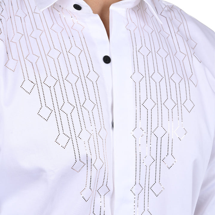 Suturee Craaft Club Swarovaski Dotted Candelabra Pattern Shirt