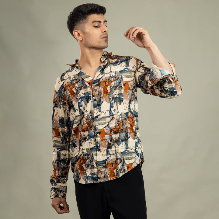 Suturee Craaft Imported Ryon 3D Tribal Brushstorm Shirt