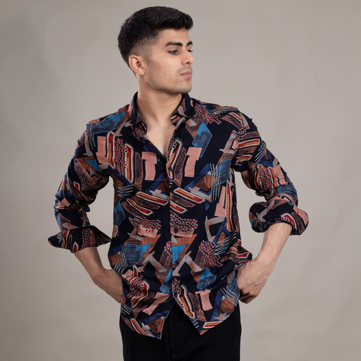 Suturee Craaft Imported Ryon 3D Tribal Brushstorm Shirt
