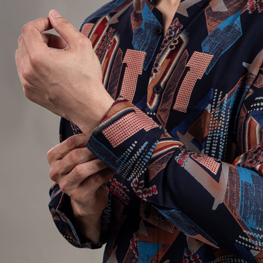 Suturee Craaft Imported Ryon 3D Tribal Brushstorm Shirt