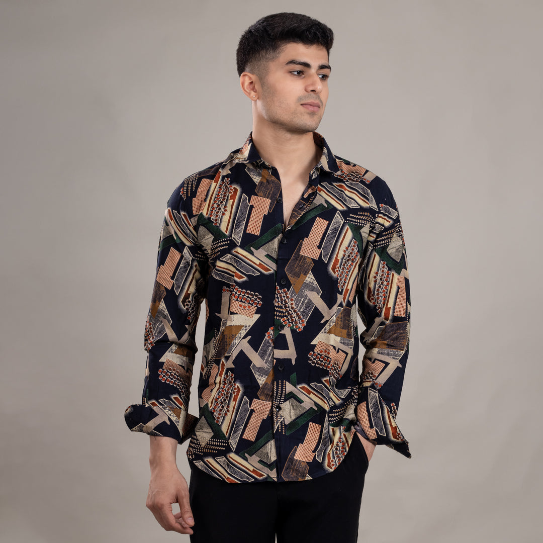 Suturee Craaft Imported Ryon 3D Tribal Brushstorm Shirt
