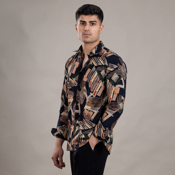 Suturee Craaft Imported Ryon 3D Tribal Brushstorm Shirt