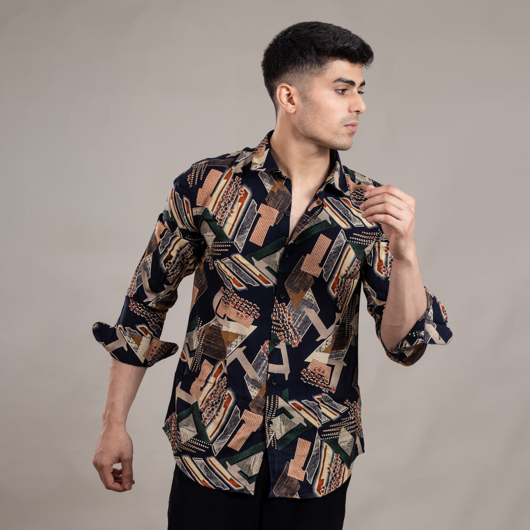 Suturee Craaft Imported Ryon 3D Tribal Brushstorm Shirt