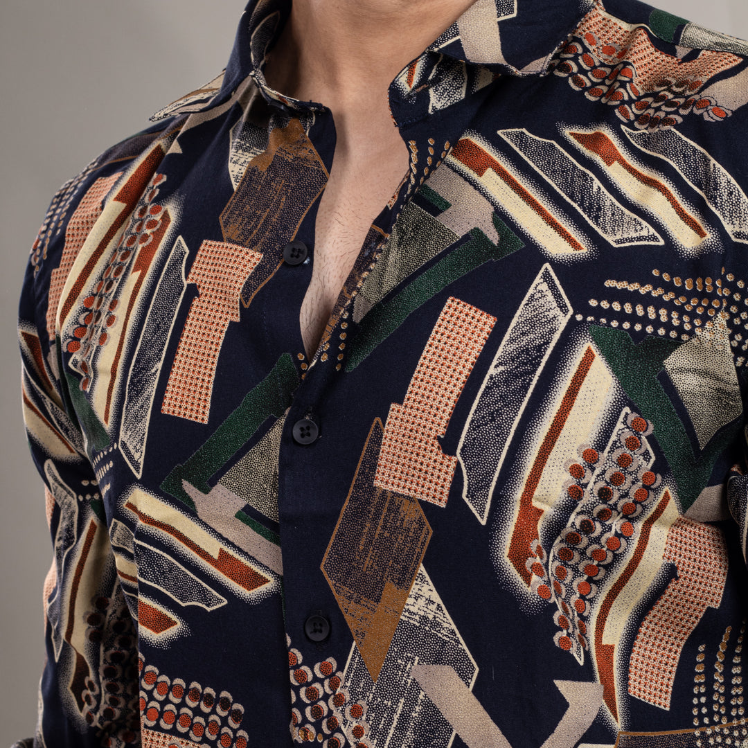 Suturee Craaft Imported Ryon 3D Tribal Brushstorm Shirt