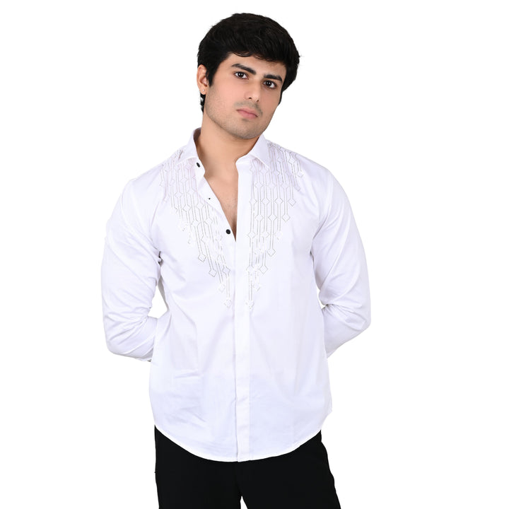 Suturee Craaft Club Swarovaski Dotted Candelabra Pattern Shirt