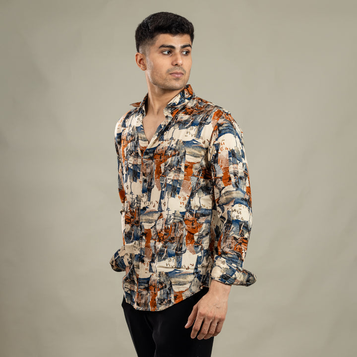 Suturee Craaft Imported Ryon 3D Tribal Brushstorm Shirt