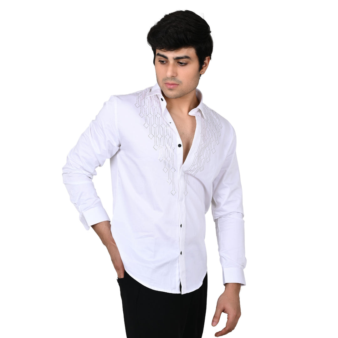 Suturee Craaft Club Swarovaski Dotted Candelabra Pattern Shirt