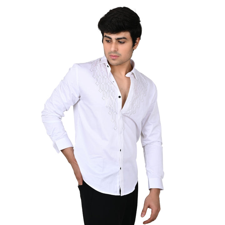 Suturee Craaft Club Swarovaski Dotted Candelabra Pattern Shirt