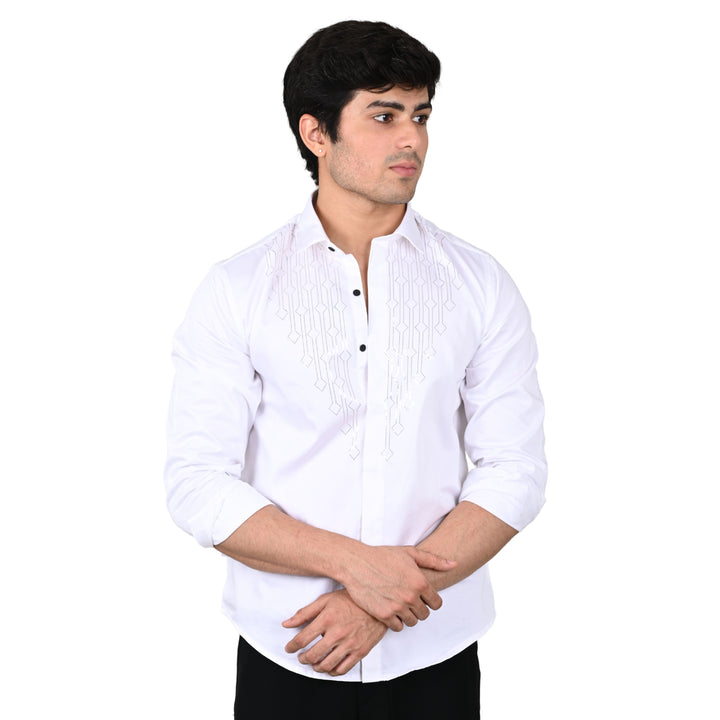 Suturee Craaft Club Swarovaski Dotted Candelabra Pattern Shirt