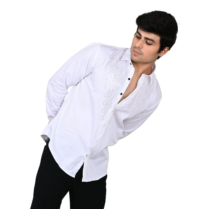Suturee Craaft Club Swarovaski Dotted Candelabra Pattern Shirt