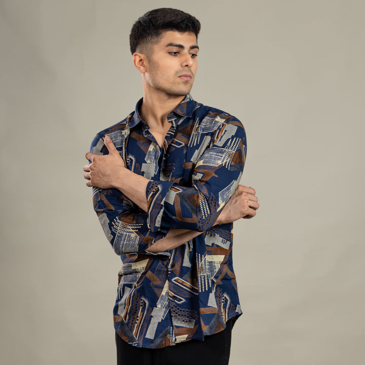 Suturee Craaft Imported Ryon 3D Tribal Brushstorm Shirt
