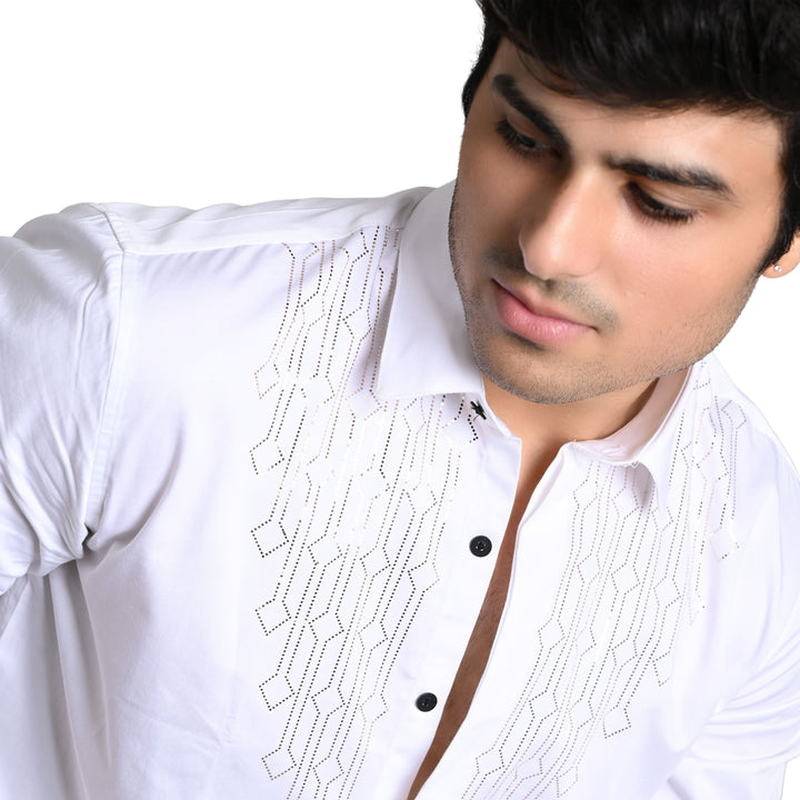 Suturee Craaft Club Swarovaski Dotted Candelabra Pattern Shirt