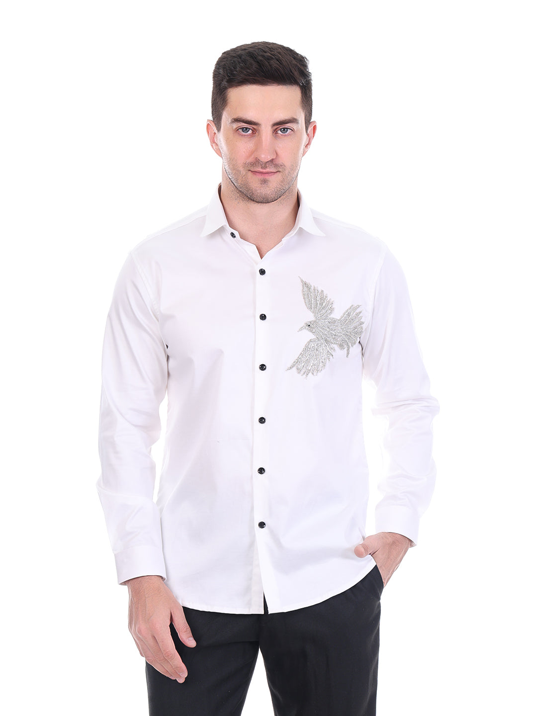 Suturee Craaft Satin Luxe Shirt – Snow Eagle Edition