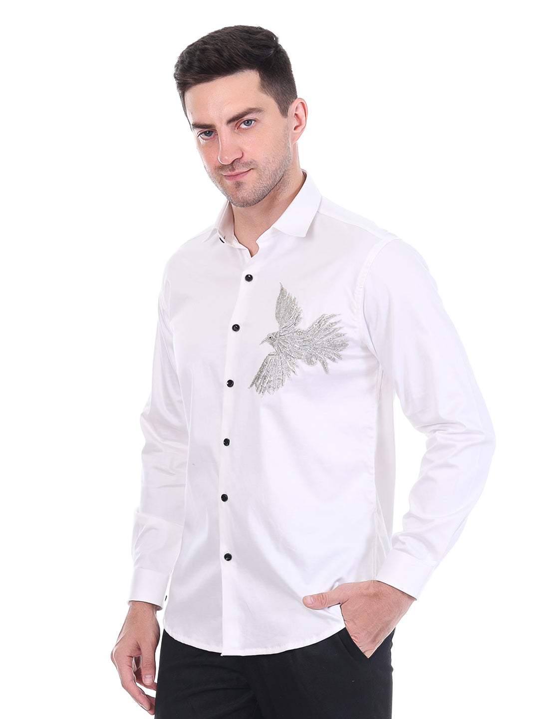 Suturee Craaft Satin Luxe Shirt – Snow Eagle Edition