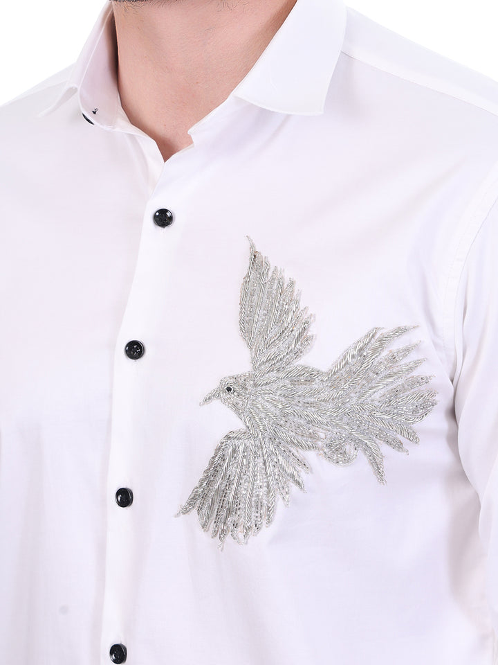 Suturee Craaft Satin Luxe Shirt – Snow Eagle Edition