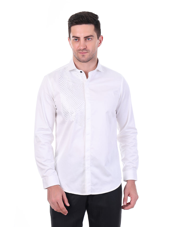 Suturee Craaft – Shimmer Curves club swarovski satin shirt