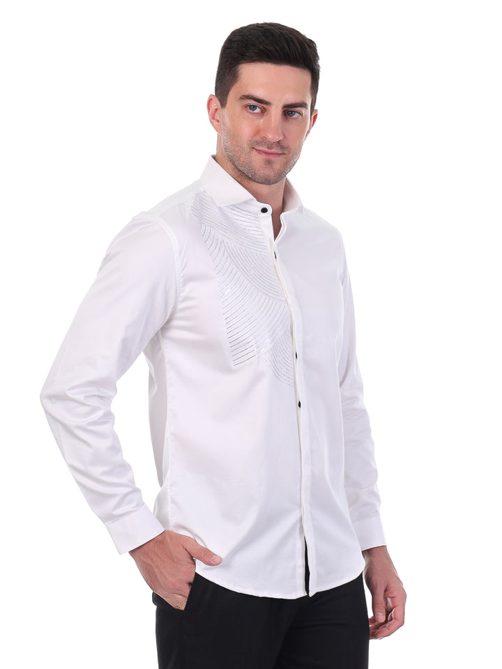Suturee Craaft – Shimmer Curves club swarovski satin shirt