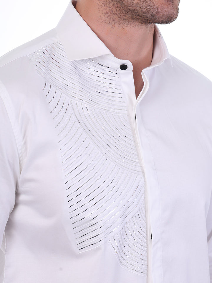 Suturee Craaft – Shimmer Curves club swarovski satin shirt