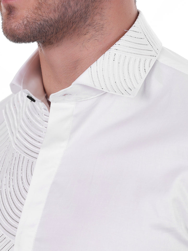 Suturee Craaft – Shimmer Curves club swarovski satin shirt