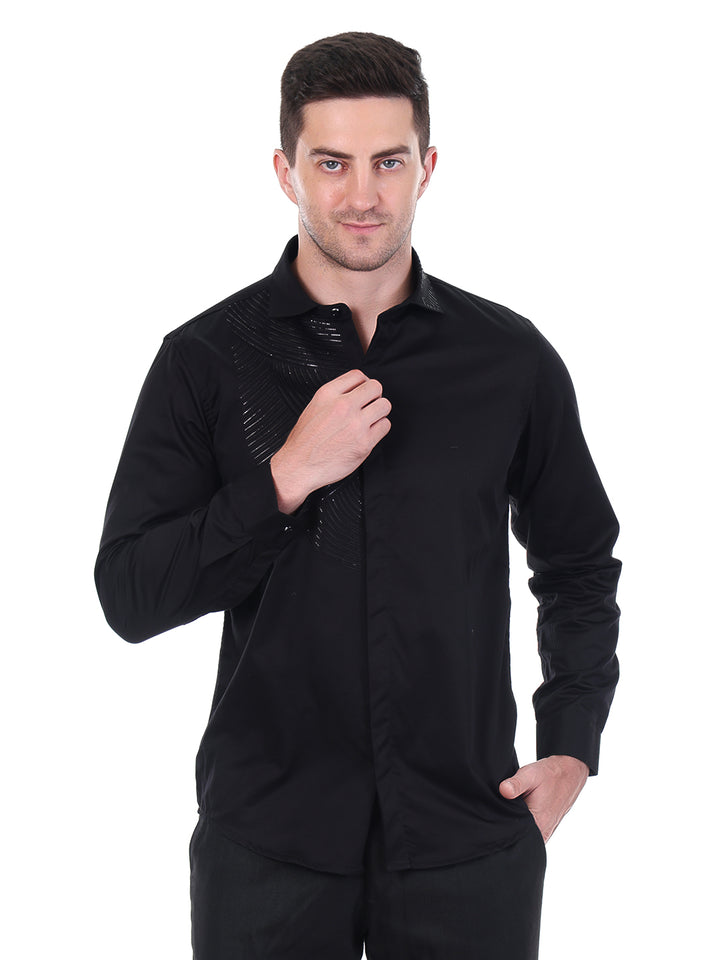 Suturee Craaft – Shimmer Curves club swarovski satin shirt