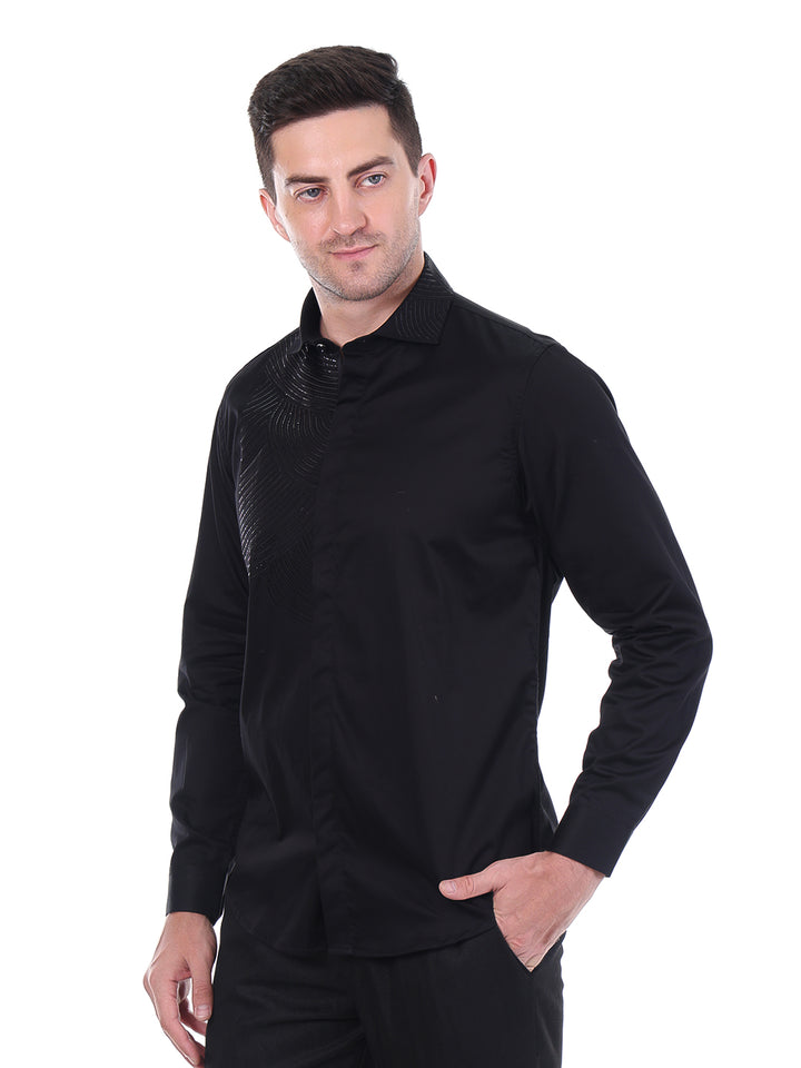 Suturee Craaft – Shimmer Curves club swarovski satin shirt