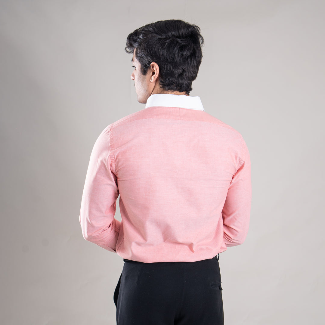 Suturee Craft Premium White Cuff & Collar Pure Cotton Shirt for Men