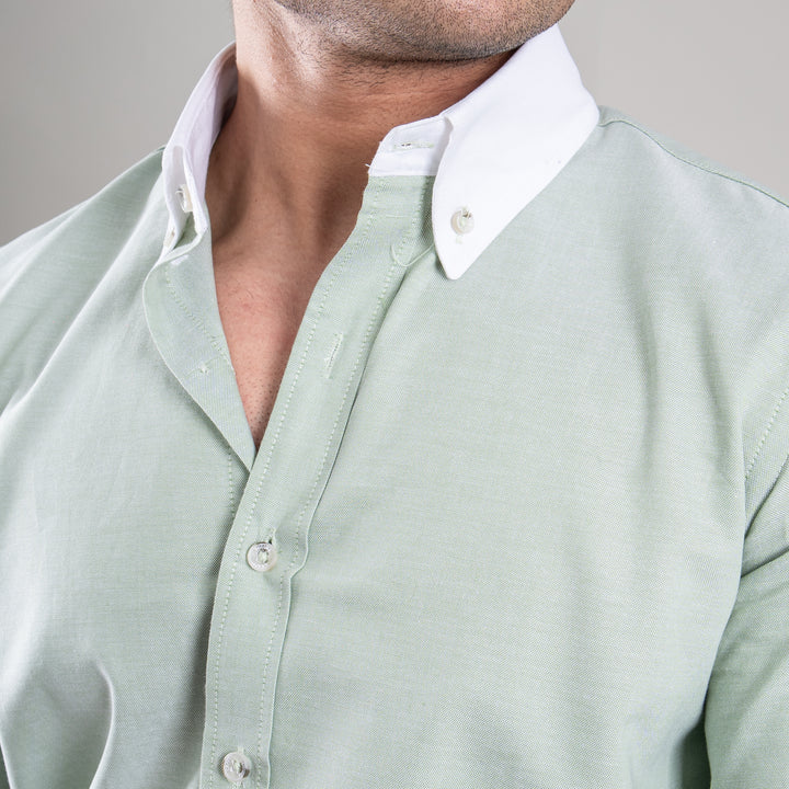 Suturee Craft Premium White Cuff & Collar Pure Cotton Shirt for Men