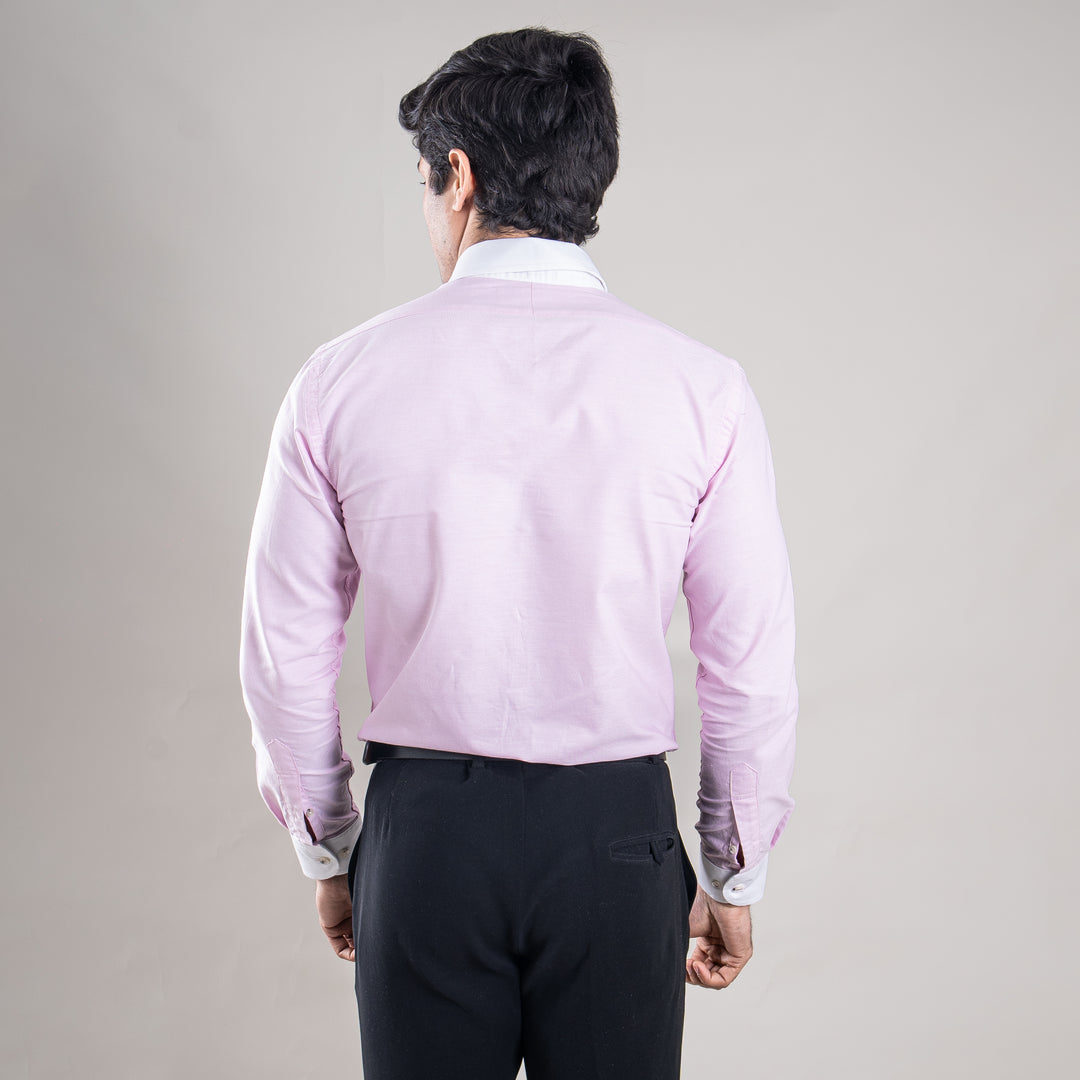 Suturee Craft Premium White Cuff & Collar Pure Cotton Shirt for Men