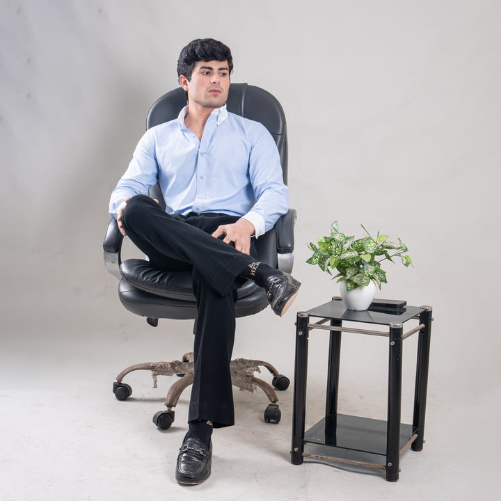 Suturee Craft Premium White Cuff & Collar Pure Cotton Shirt for Men