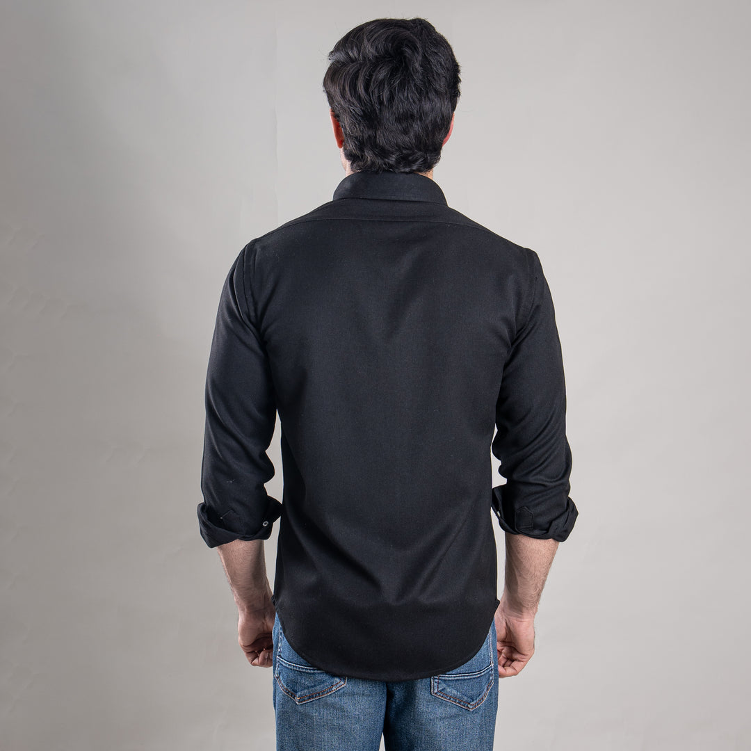 Suturee Craft Men’s Solid Denim Button-Down Collar Shirt