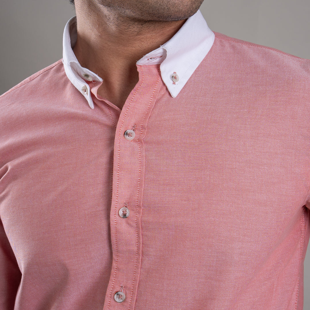 Suturee Craft Premium White Cuff & Collar Pure Cotton Shirt for Men