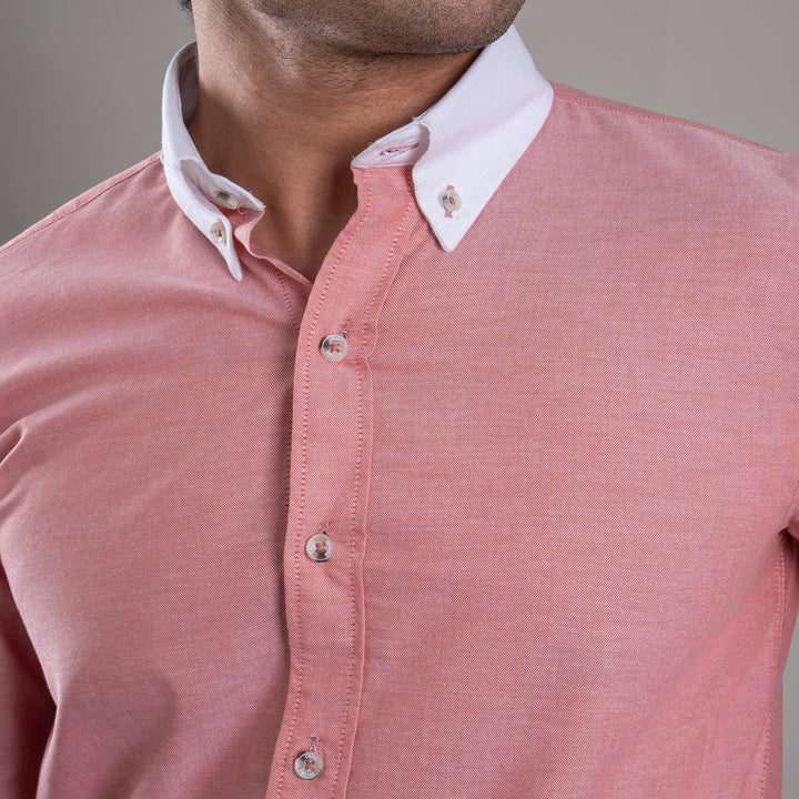 Suturee Craft Premium White Cuff & Collar Pure Cotton Shirt for Men