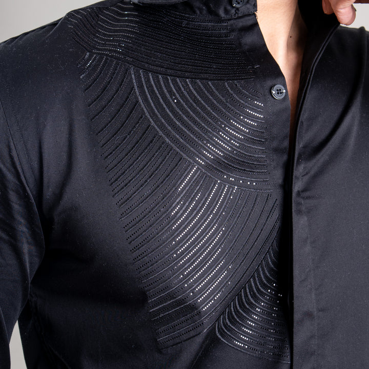 Suturee Craaft – Shimmer Curves club swarovski satin shirt