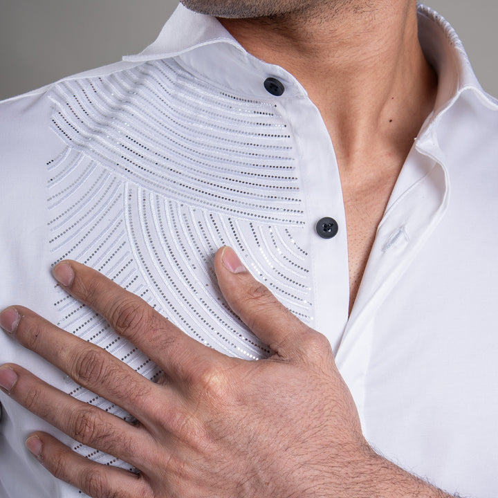 Suturee Craaft – Shimmer Curves club swarovski satin shirt