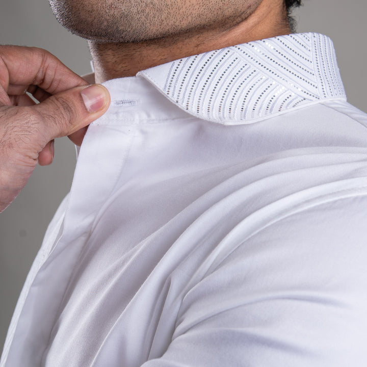 Suturee Craaft – Shimmer Curves club swarovski satin shirt