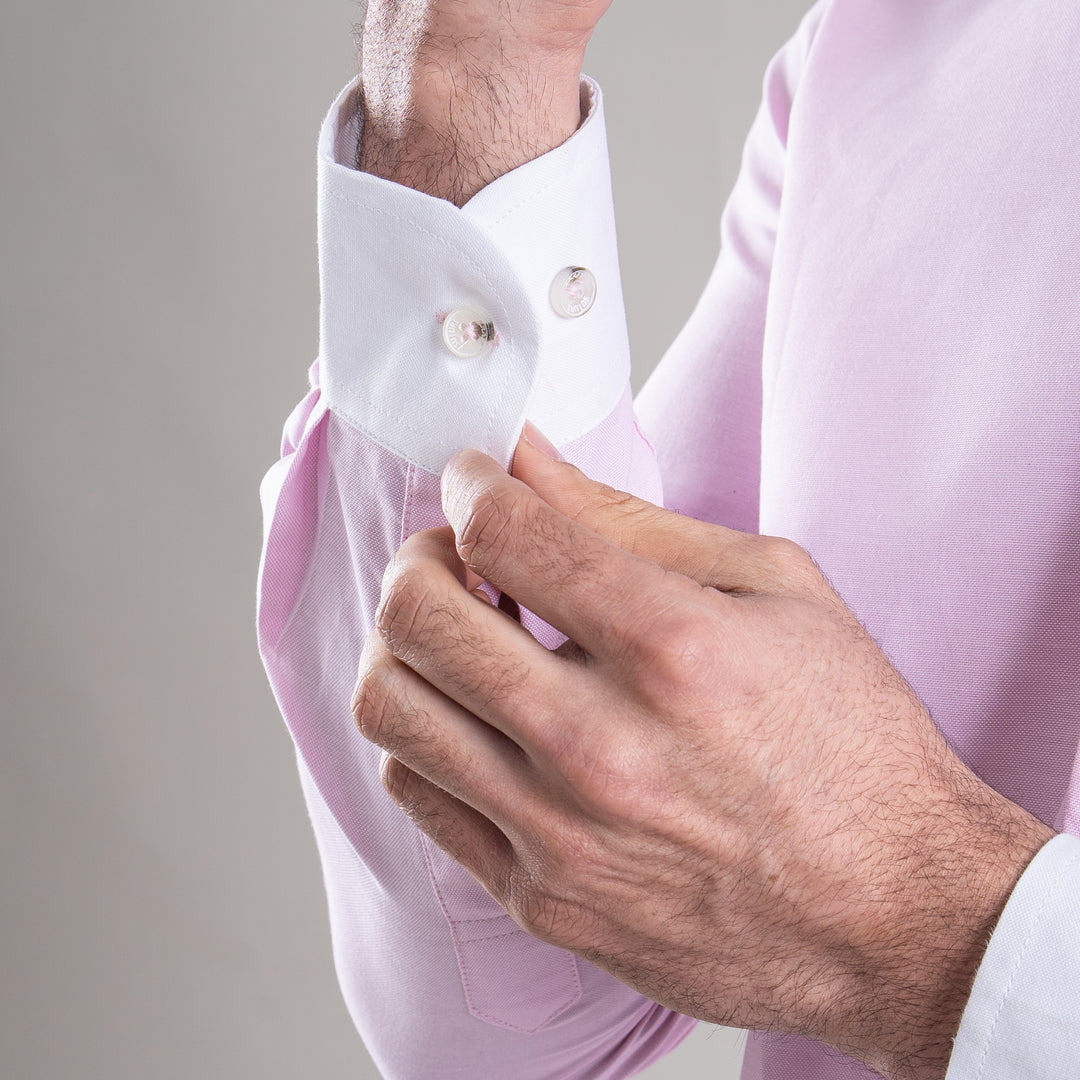 Suturee Craft Premium White Cuff & Collar Pure Cotton Shirt for Men