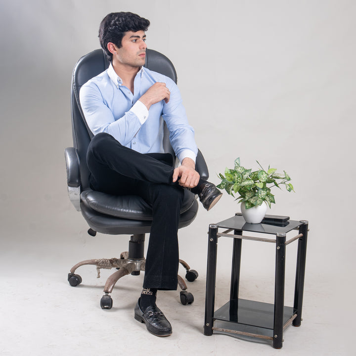 Suturee Craft Premium White Cuff & Collar Pure Cotton Shirt for Men