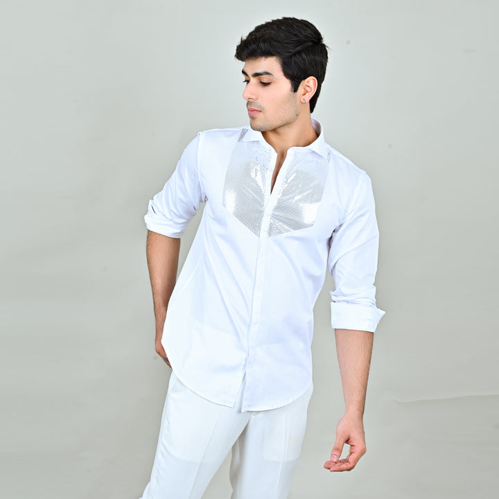 Club swarovaski pattern arrowed waves
